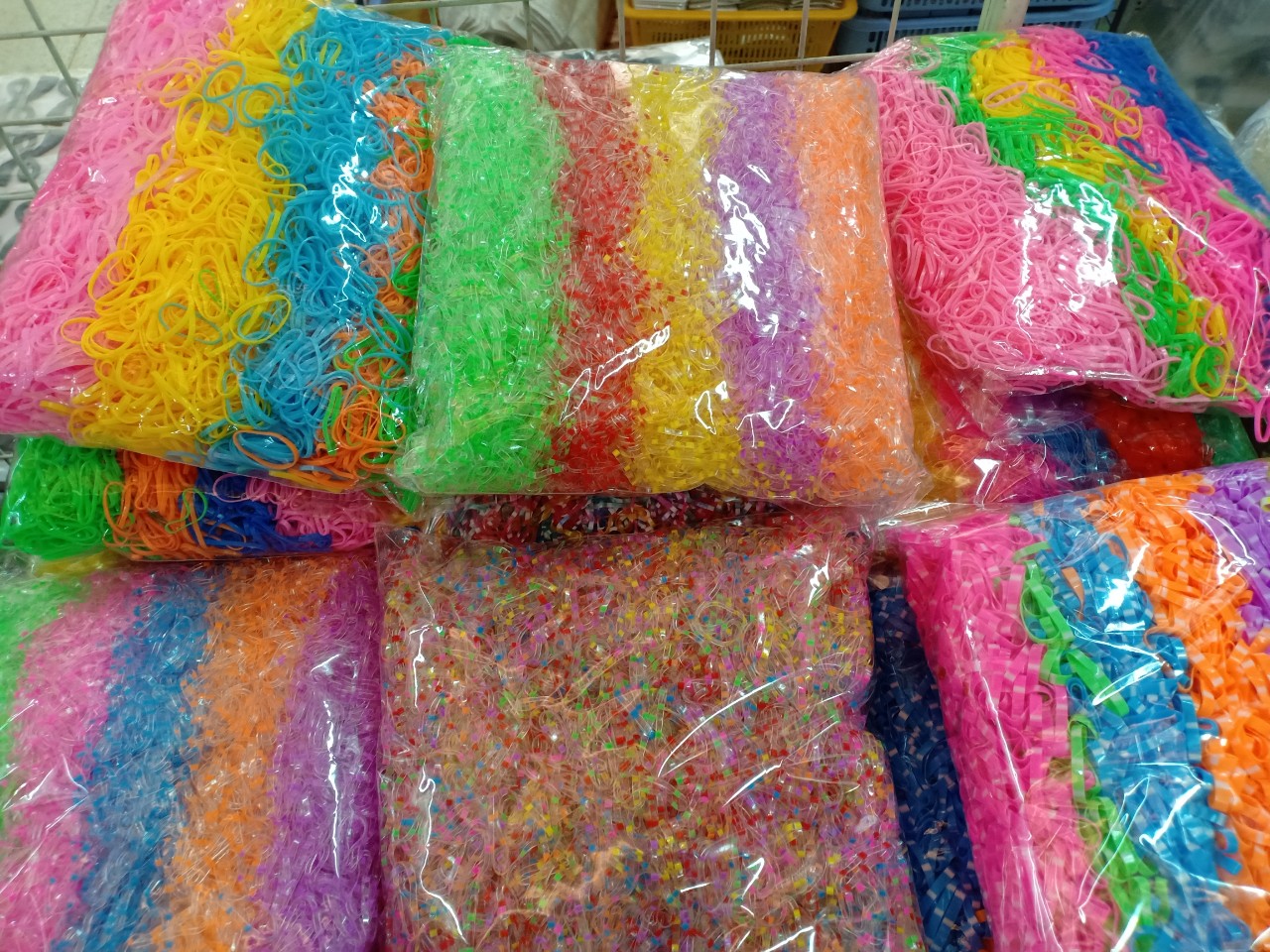 Sỉ 1/2 kg thun cột tóc siêu dai nhiều màu