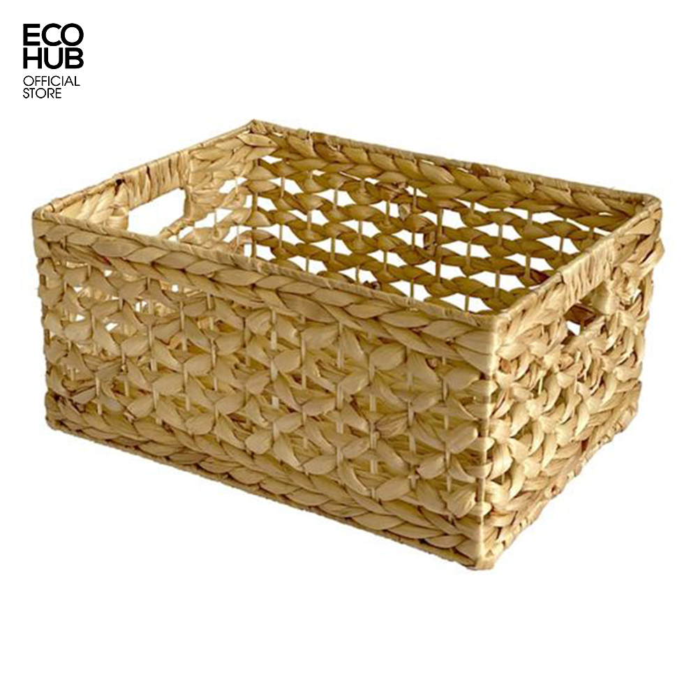 Giò lục bình chữ nhật ECOHUB hoa thị, đựng đồ