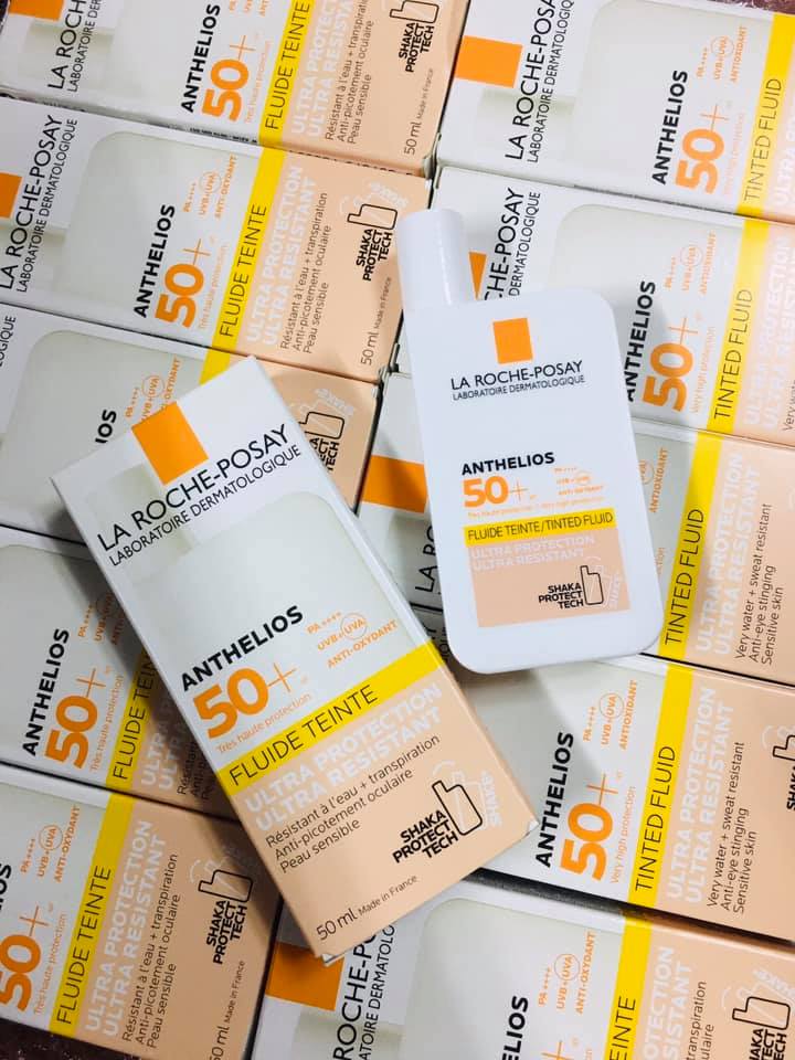 Kem chống nắng kiêm kem nền, che khuyết điểm La roche Posay Anthelios spf50+ Fluide Teinte
