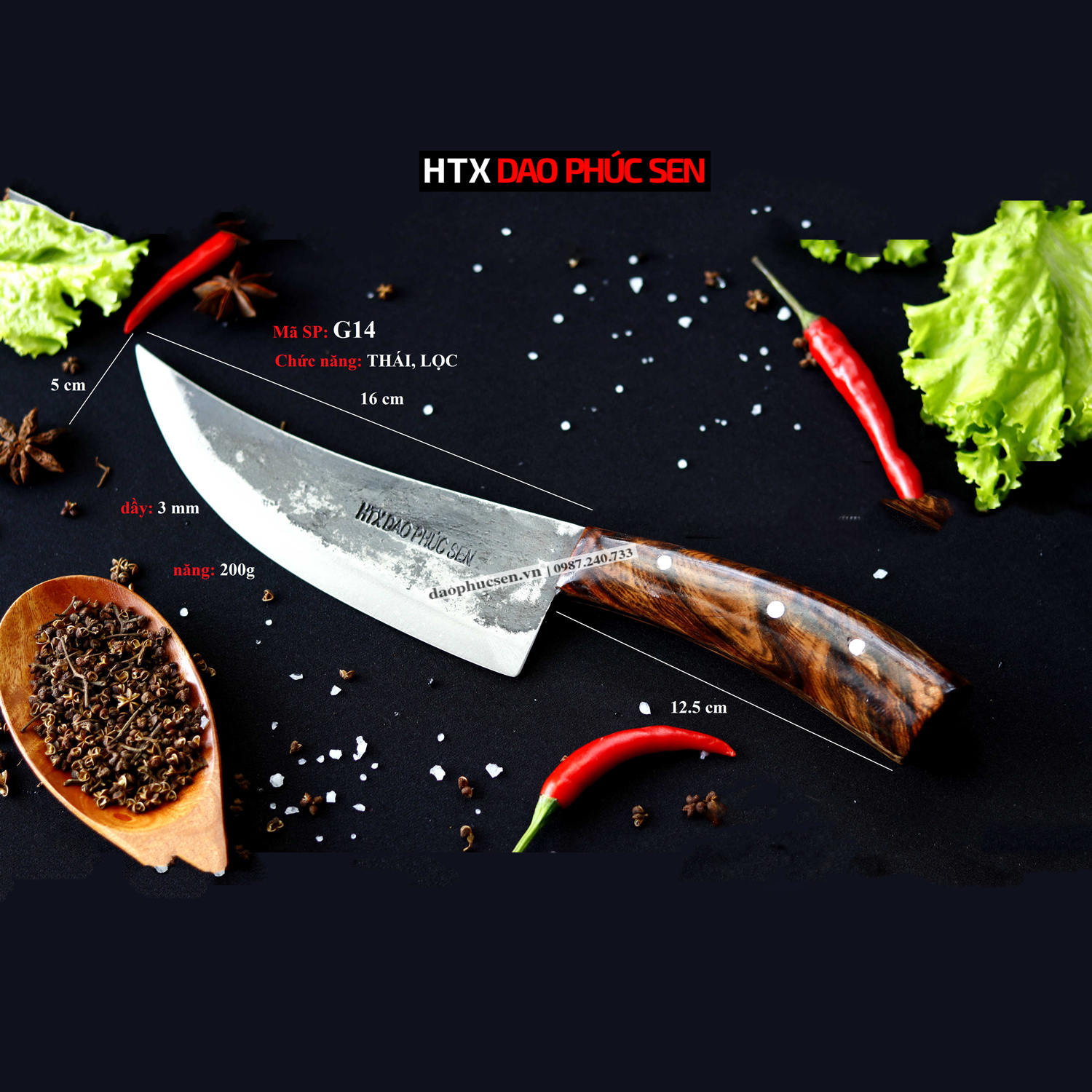 DAO PHÚC SEN LỌC - THÁI 01 CÁN CẨM ( G14 )