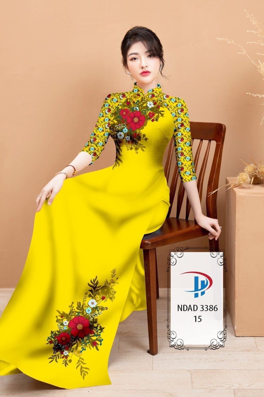 Vải may áo dài họa tiết hoa độc lạ in 3D, vải mềm rũ mặc mát co giãn