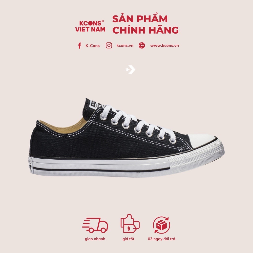 Chuck taylor classic black | giày converse thể thao đen cổ thấp m9166c