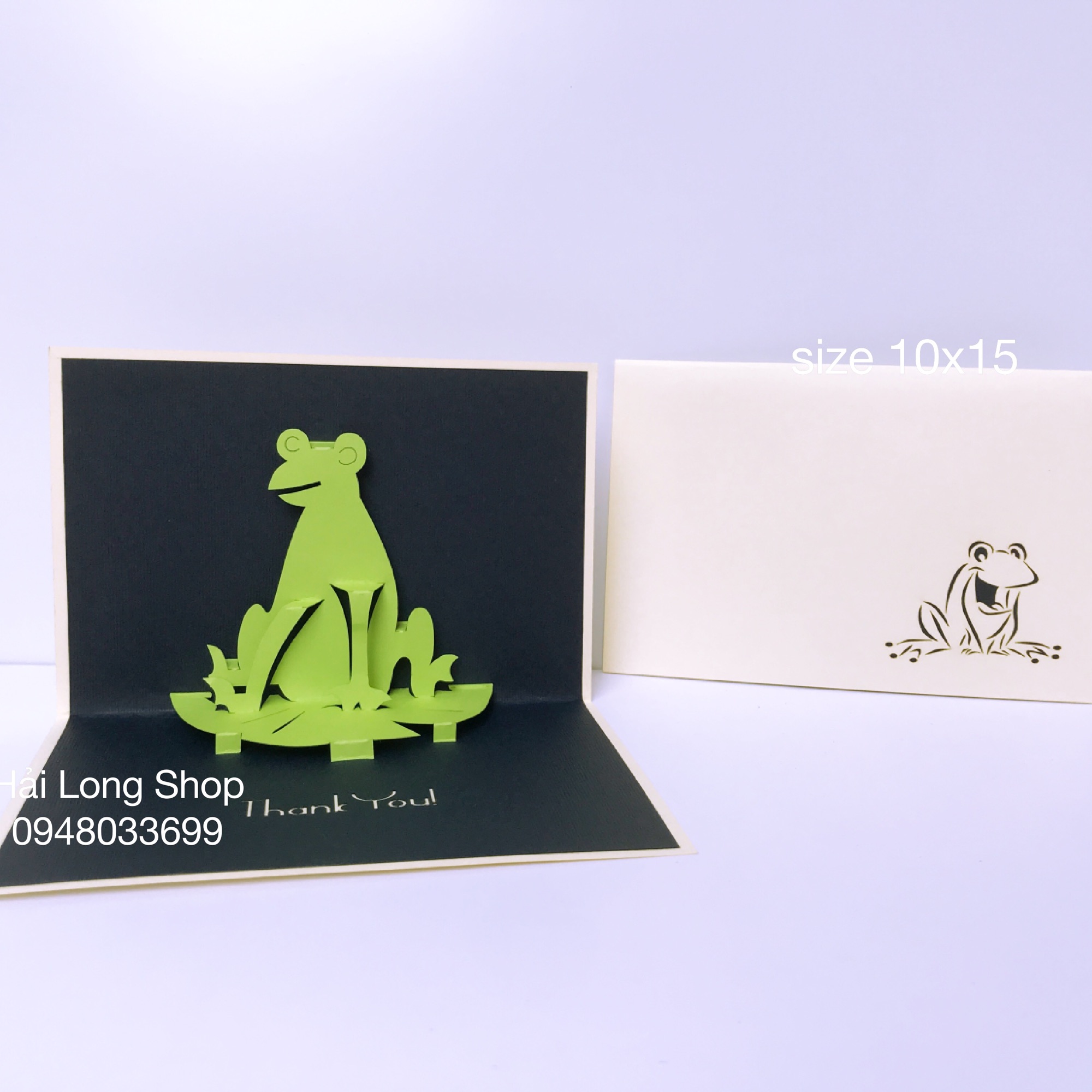 Con ếch - frog - thank you - thiệp 3d