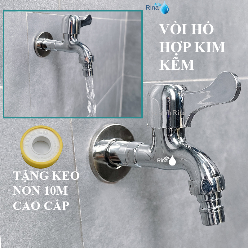 Vòi nước, vòi hồ mỏ vặn nước xả mạnh thân hợp kim kẽm mạ bóng mỏ gắn ống dẻo 16 18 mỏ mở được