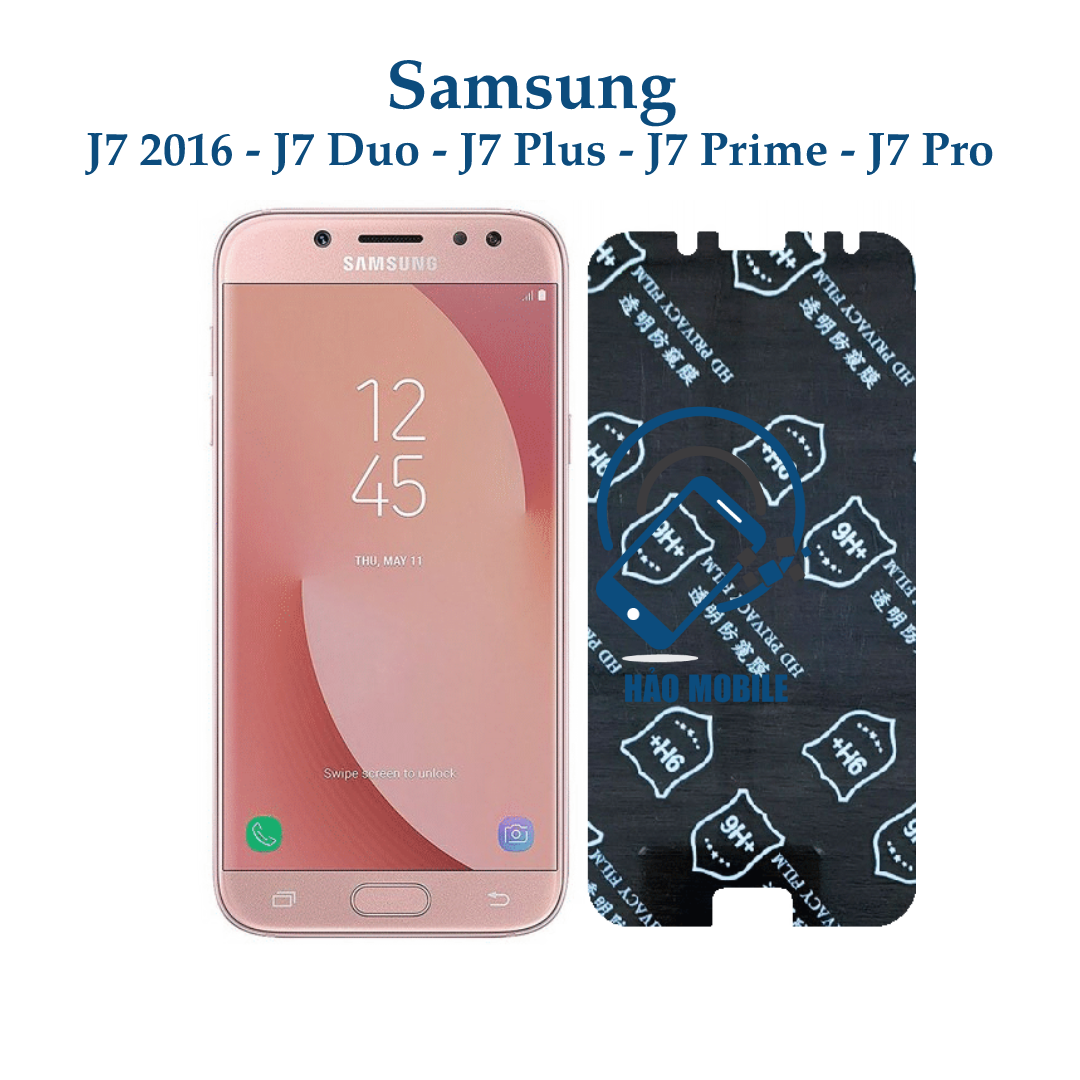 Dán chống nhìn trộm Samsung J7 2016, J7 Plus, J7 Core, J7 Duo, J7 Prime, J7 Pro - Dán cường lực dẻo nano 9H+