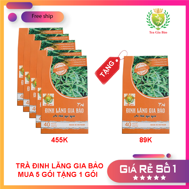 Trà Đinh Lăng Gia Bảo 200gr - [MUA 5TẶNG 1 ] -an thần ngủ ngon, đau mỏi vai gáy, thanh lọc cơ thể, dạng túi lọc tiện lợi, tốt cho xương khớp-trà đinh lăng