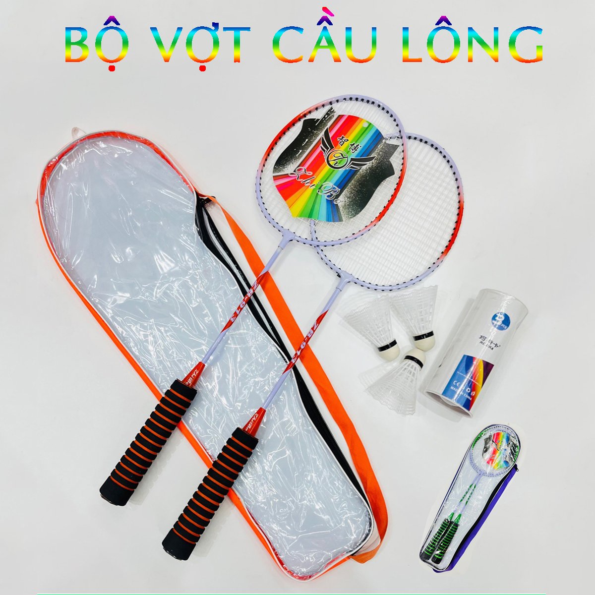 Bộ vợt cầu lông cao cấp có túi đựng tặng kèm 3 quả cầu