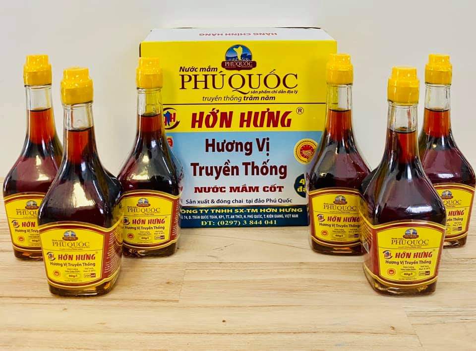 (hộp 6 chai) 200ml nước mắm PHÚ QUỐC ĐĂC SẢN KIÊN GIANG (nước mắm Hớn Hưng 40 độ đạm)