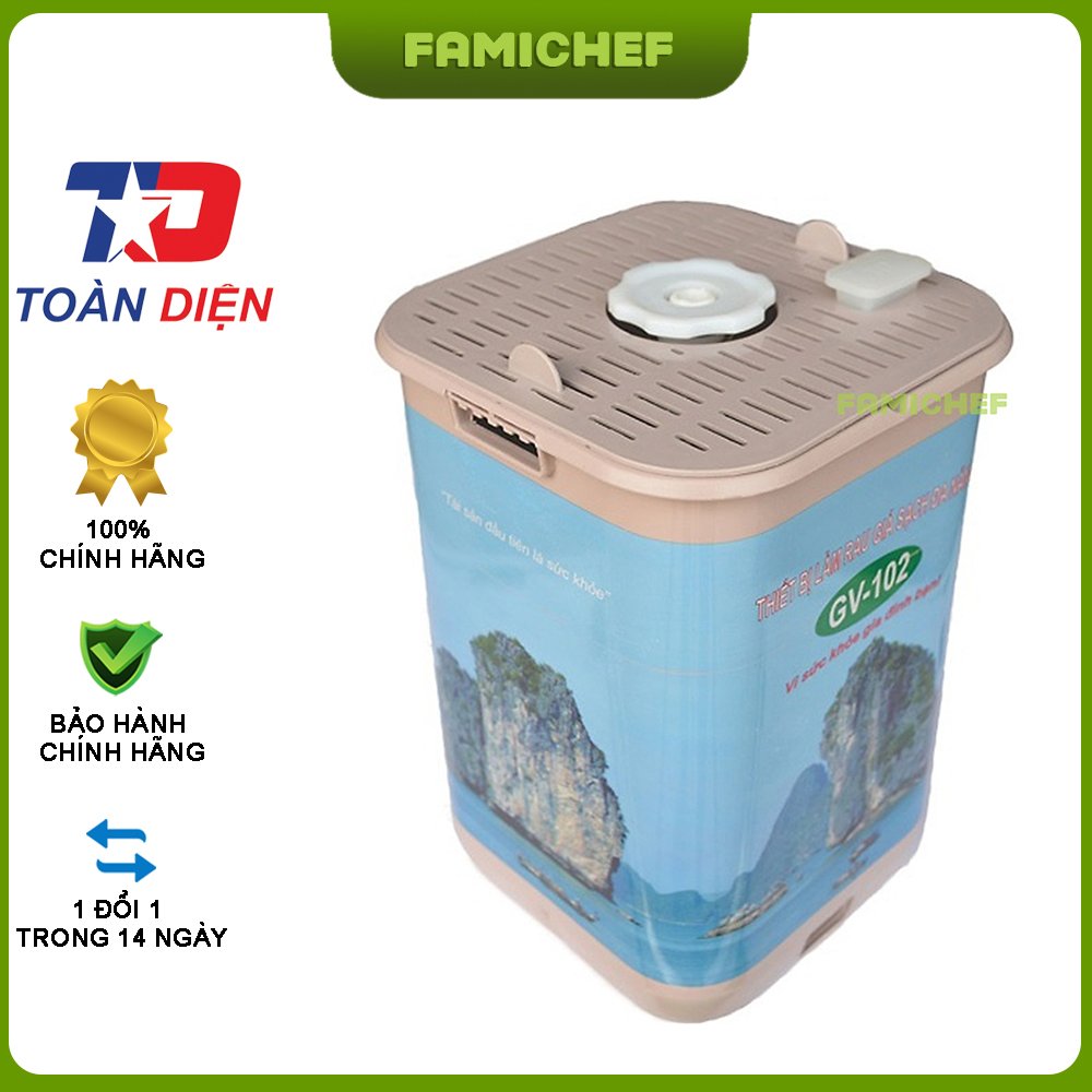 Máy làm giá đỗ phiên bản tự động vuông Toàn Diện GV102..(Phiên bản mới) - Màu ngẫu nhiên - Tặng kèm 200g hạt đậu xanh