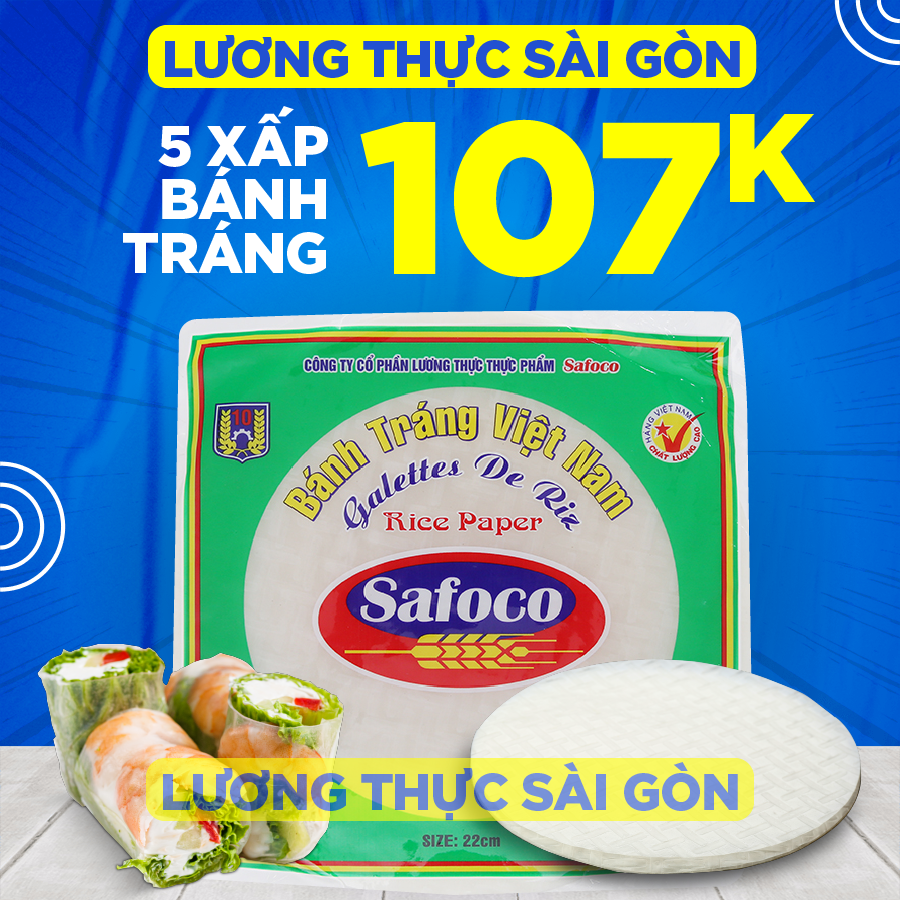 Combo 5 Xấp Bánh Tráng Safoco size 22cm