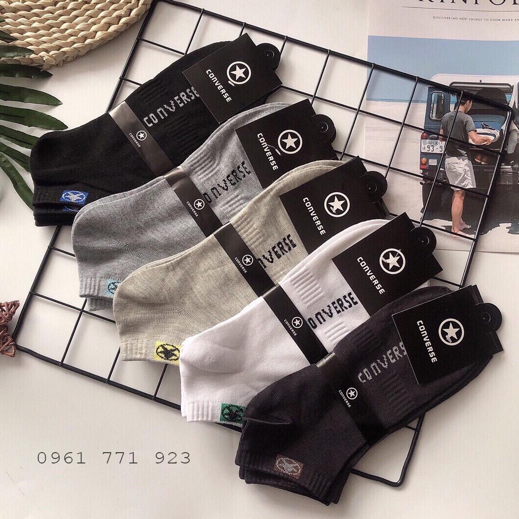 10 đôi Tất nam ngắn thể thao - Vớ nam cổ ngắn thể thao đi êm chân màu đen màu trắng màu xám GIÁ RẺ ĐẸP