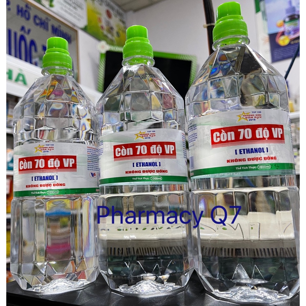 Cồn 70 không vòi chai to 1 lít alcool vp con vĩnh phúc nước rửa tay nhanh sát khuẩn
