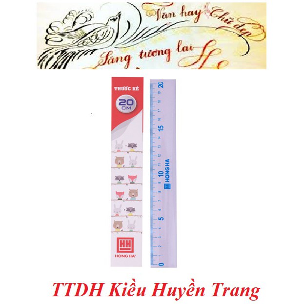 Thước kẻ 20cm hồng hà
