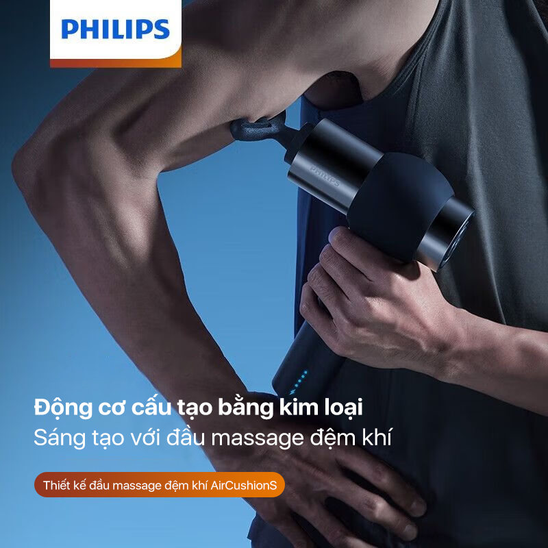 PHILIPS Máy Massage Cầm Tay 5201G-động cơ cấu tạo bằng kim loại,sáng tạo với đầu massage đệm khí