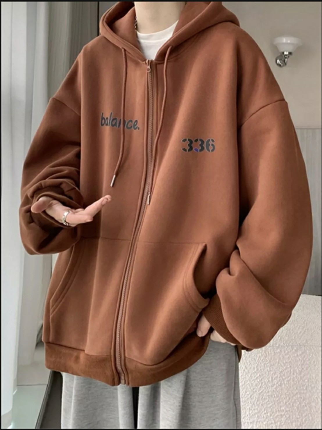 Áo Hoodie Zip, Áo Khoác Nỉ Dày PhốiSố 336 Kèm Chữ BALANCE Siêu Hot.U