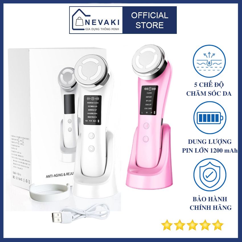Máy điện di đẩy tinh chất massage mặt Nevaki M80B giúp làm sạch danâng cơ đẩy tinh chất làm trắng sáng da và sạch mụn