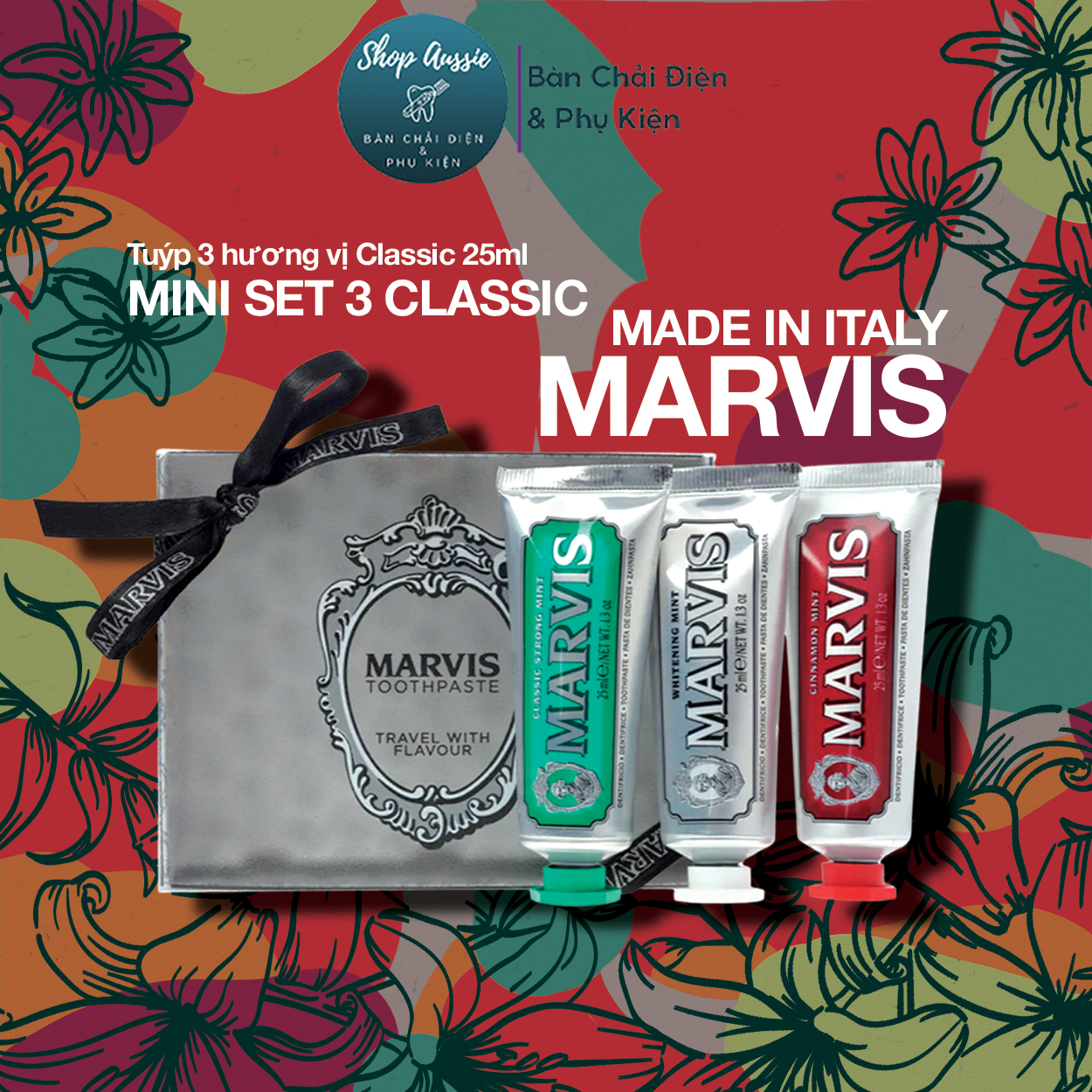 Mini Set 3 Kem Đánh Răng Ý Marvis Classic 3 Tuýp 25ML