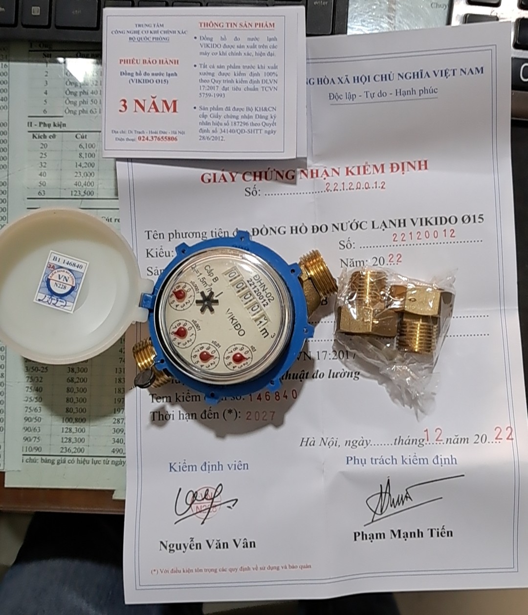 Đồng hồ đo nước vikido dn15