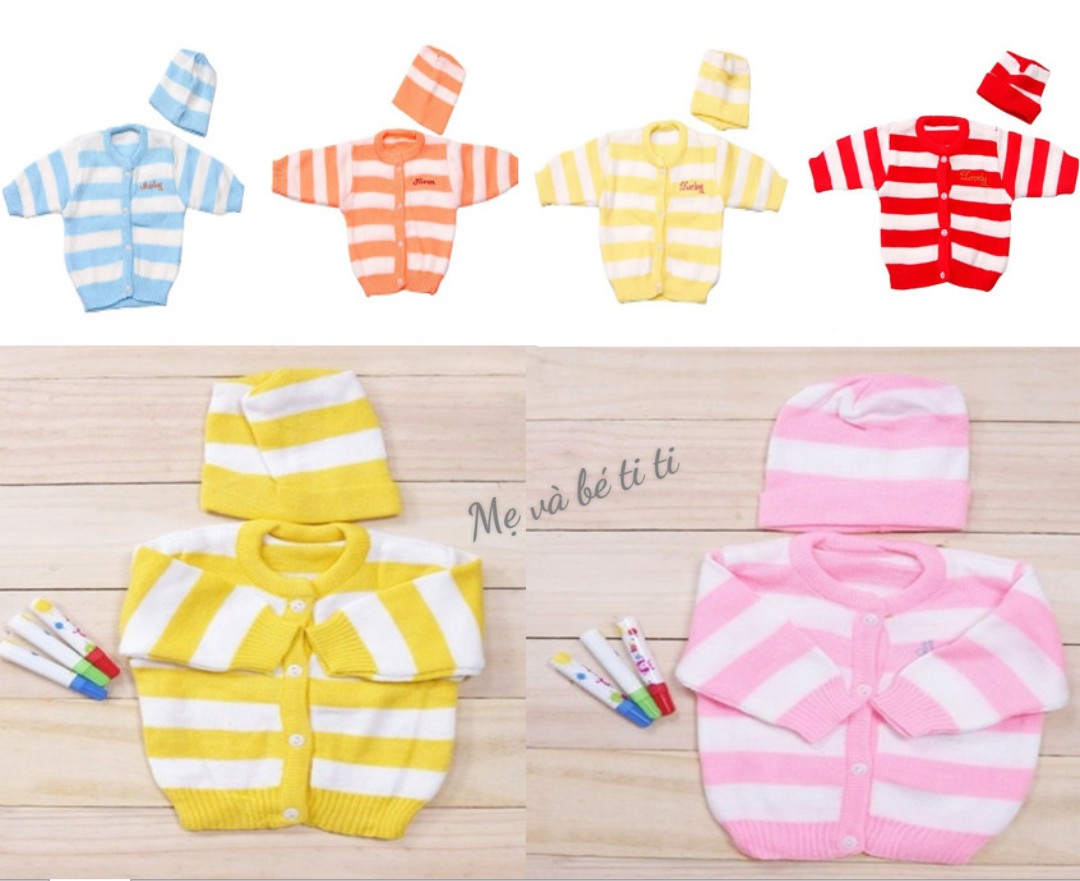 Combo 3 bộ áo len cho bé dành cho bé sơ sinh đến dưới 7kg