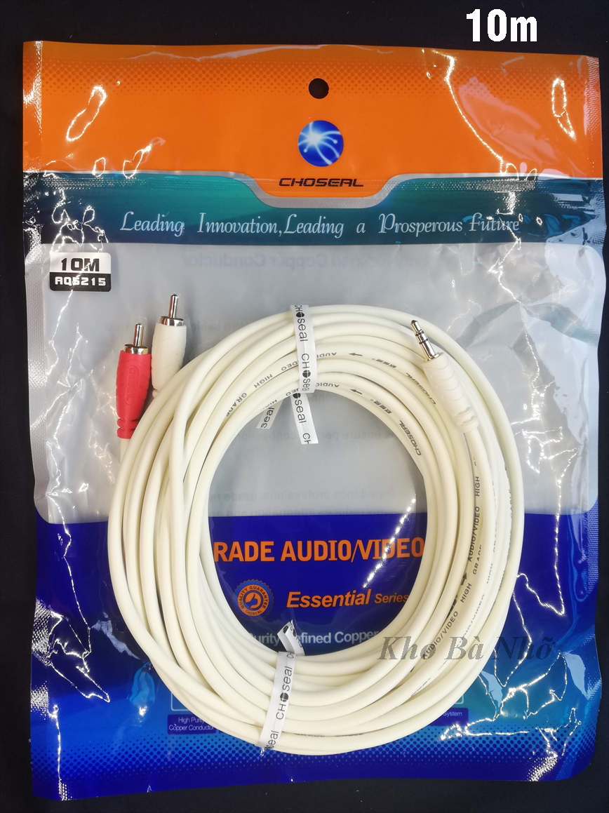 (10m). Dây 3.5mm ra 2 AV chính hãng CHOSEAL. ( mẫu mới 2020).