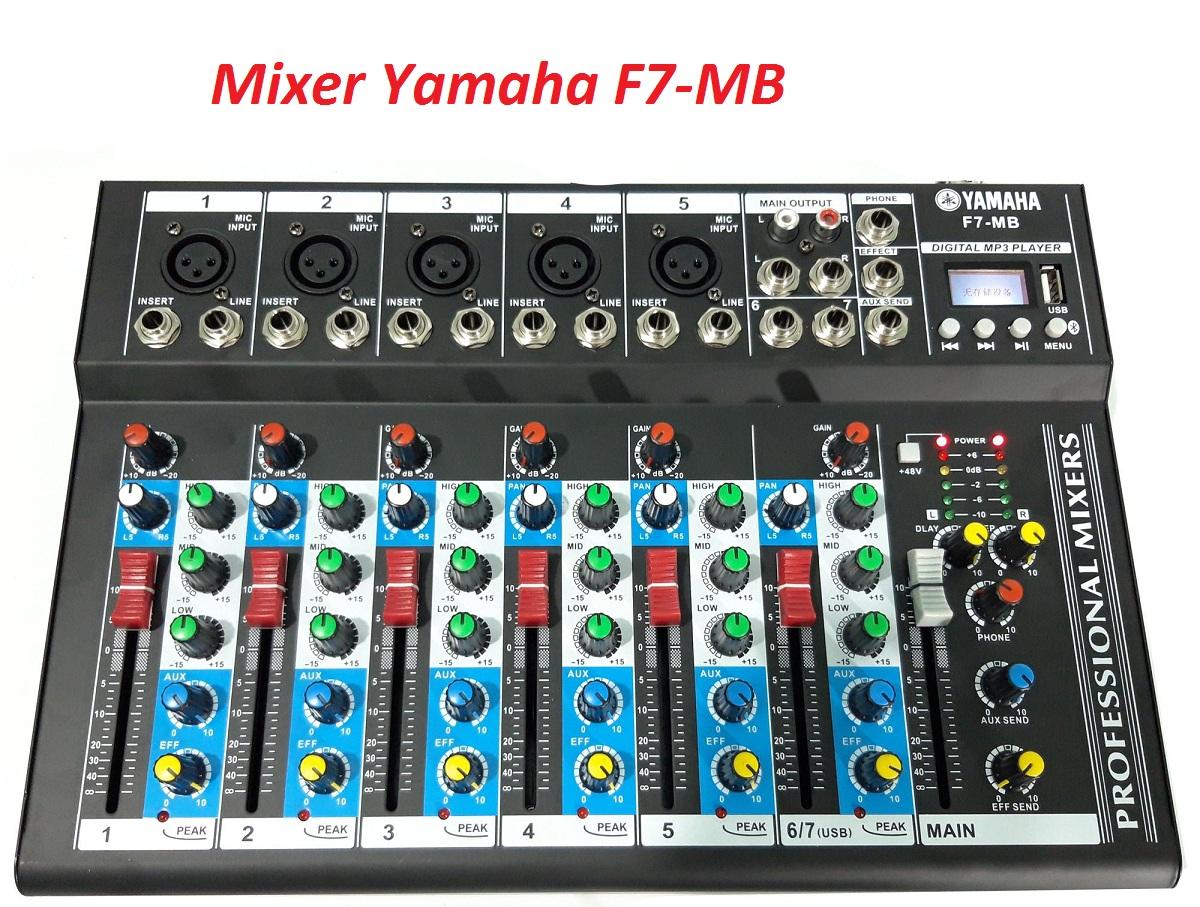 Mixer YAMAHA F7-MB Có Bluetooth Chống Hú Tuyệt Đối - Chất Âm Hay Cho Giàn