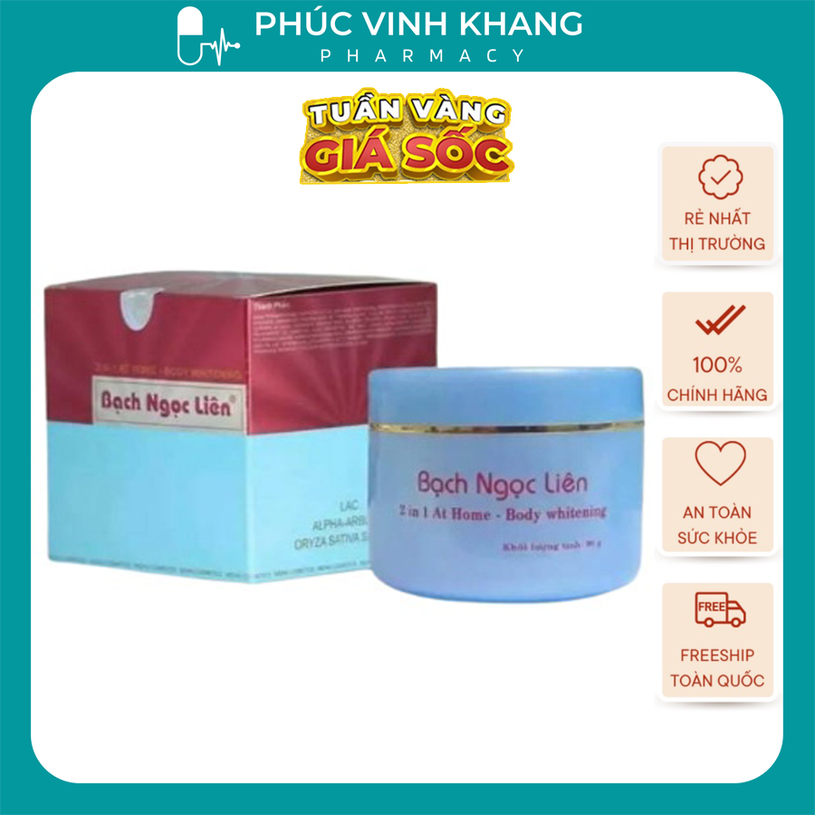 Kem dưỡng trắng da body bạch ngọc liên xanh 2in1 body whitening cream hộp 90g