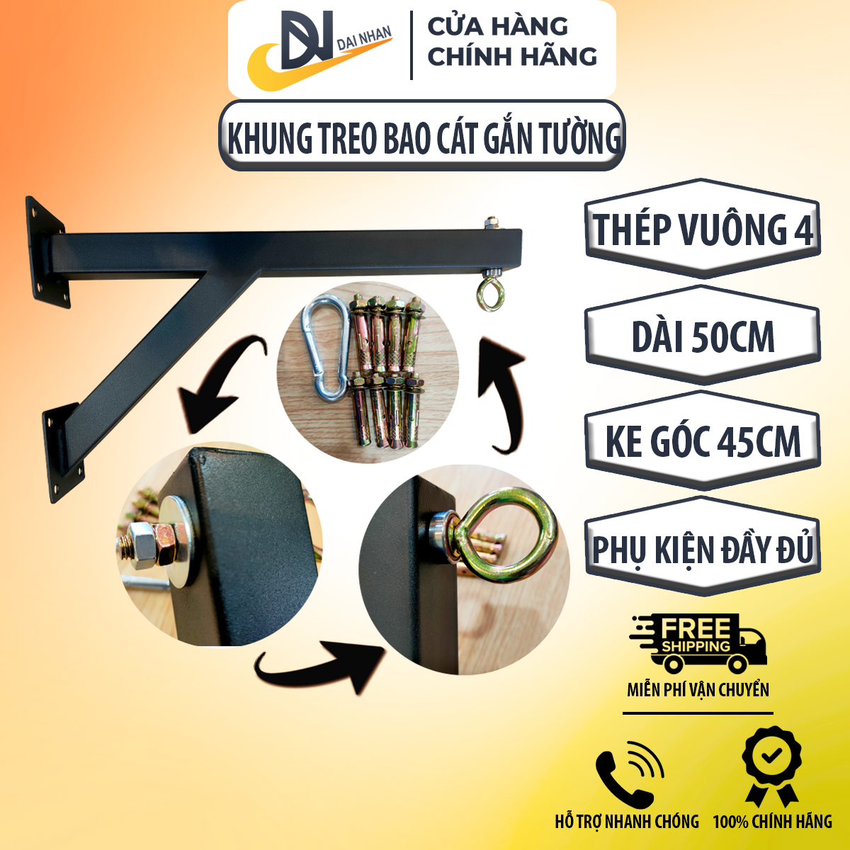 Khung treo bao cát đơn gắn tường
