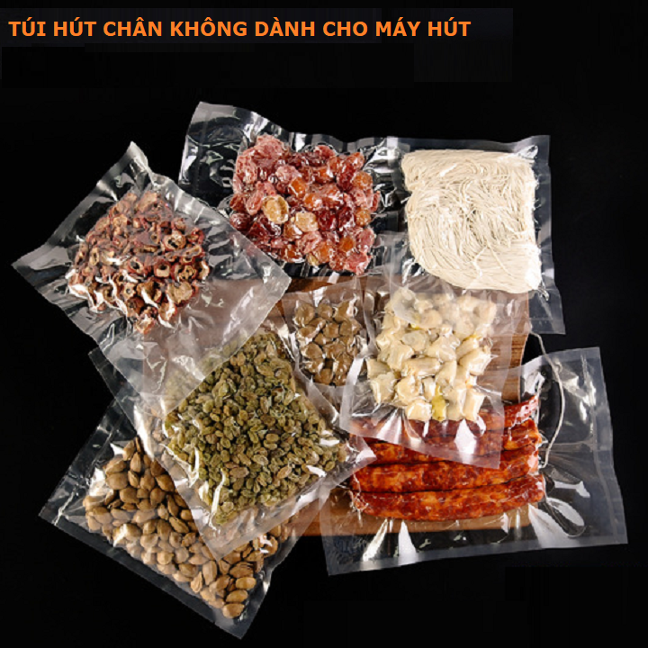 Set 10 túi hút chân không thực phẩm 1 mặt nhám - túi hút chân không thực phẩm