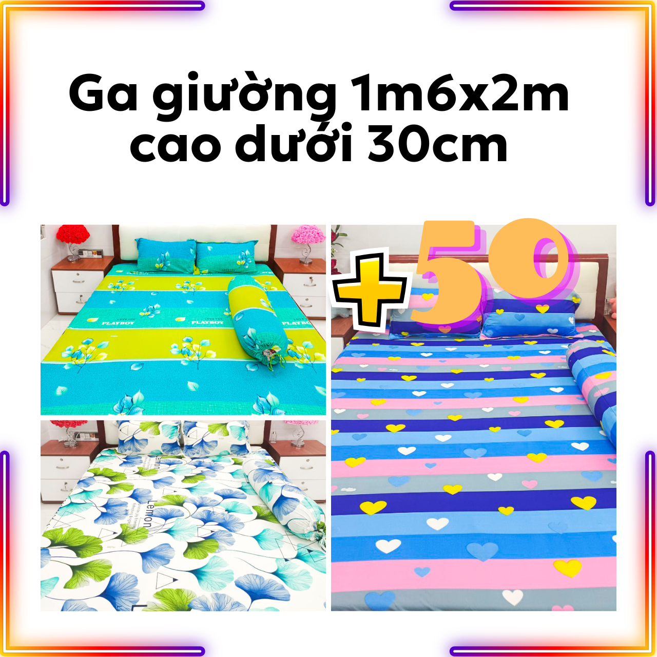 Ga giường thun lạnh trải nệm 1m6x2m 3t