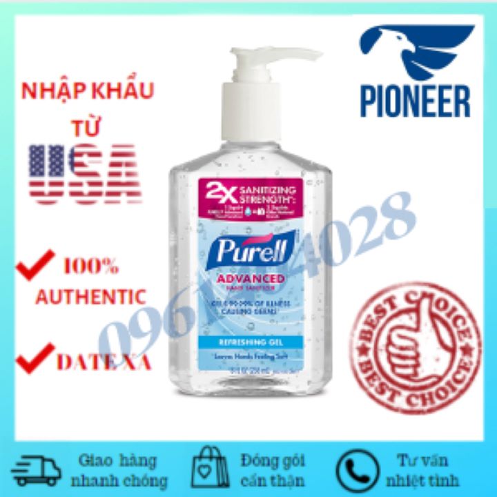 [Hàng Mỹ] Gel rửa tay khô diệt khuẩn PURELL Advanced Hand Sanitizer-Nước rửa tay khô 236ml