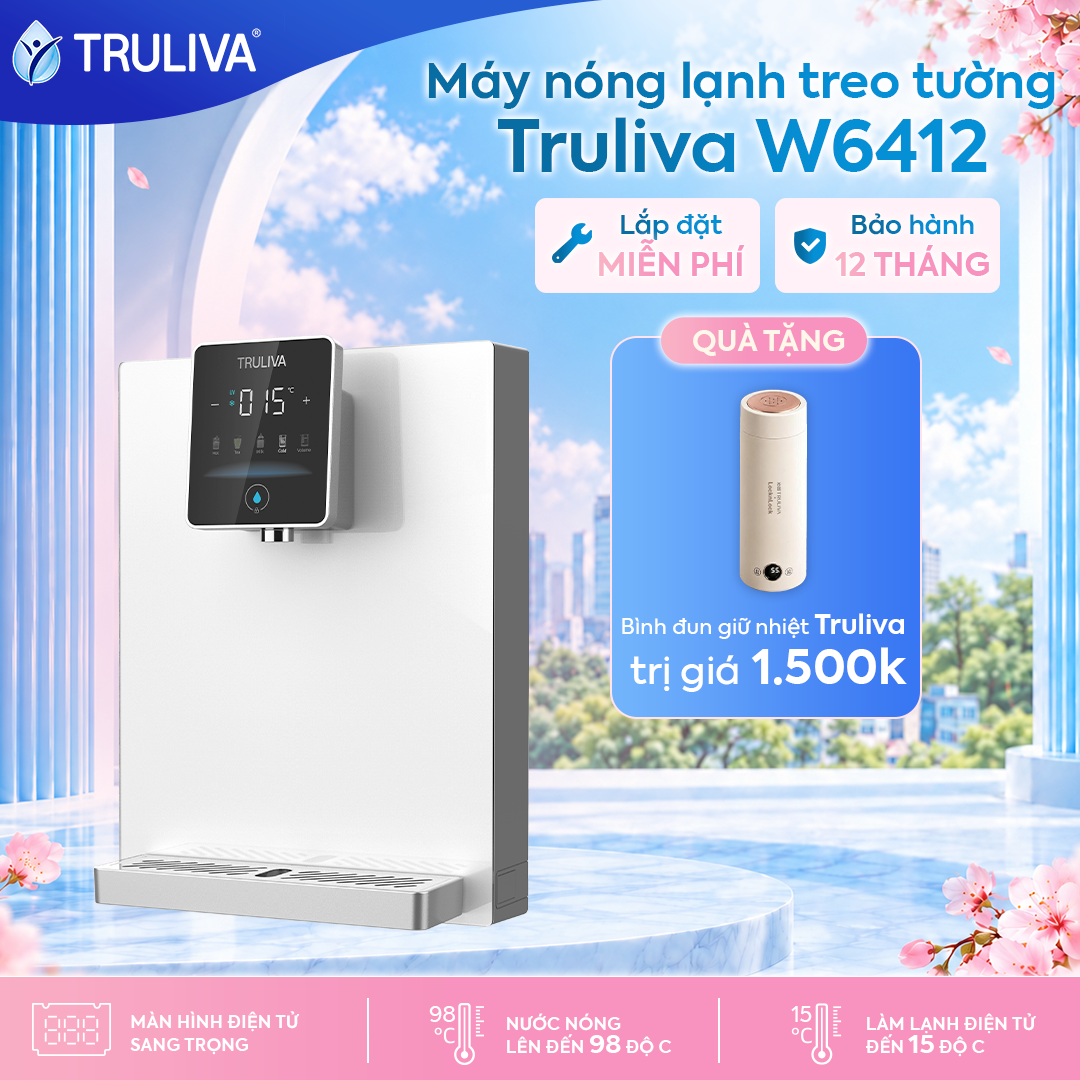 [Gift 1Tr5 |   1 Year Warranty] Truliva W6412 Wall-Mounted Water Heater - Free Installation on Site - Provides Warm and Cold Water