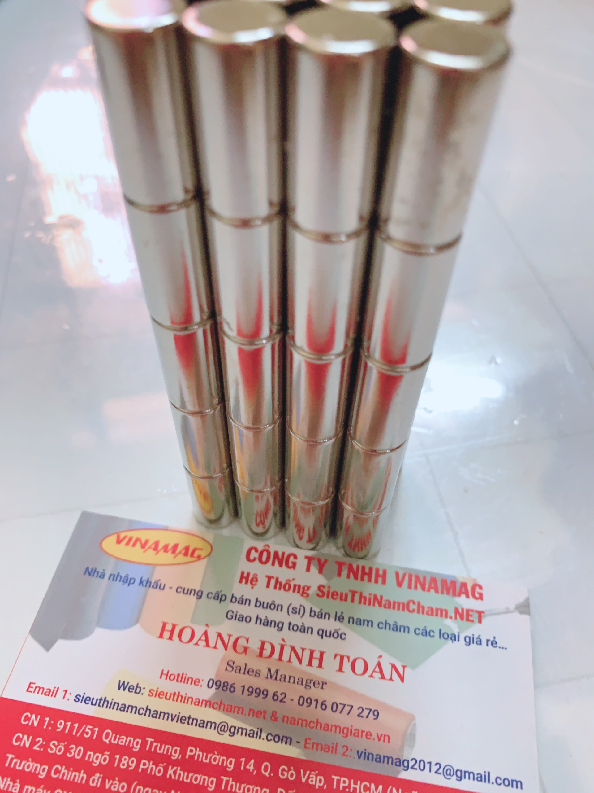 Nam châm vĩnh cửu hình trụ kích thước 10x20mm, lực hút mạnh