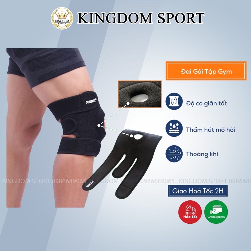 Đai gối tập gym, bó gối squat ,đai gối thể hình aolikes kingdom sport