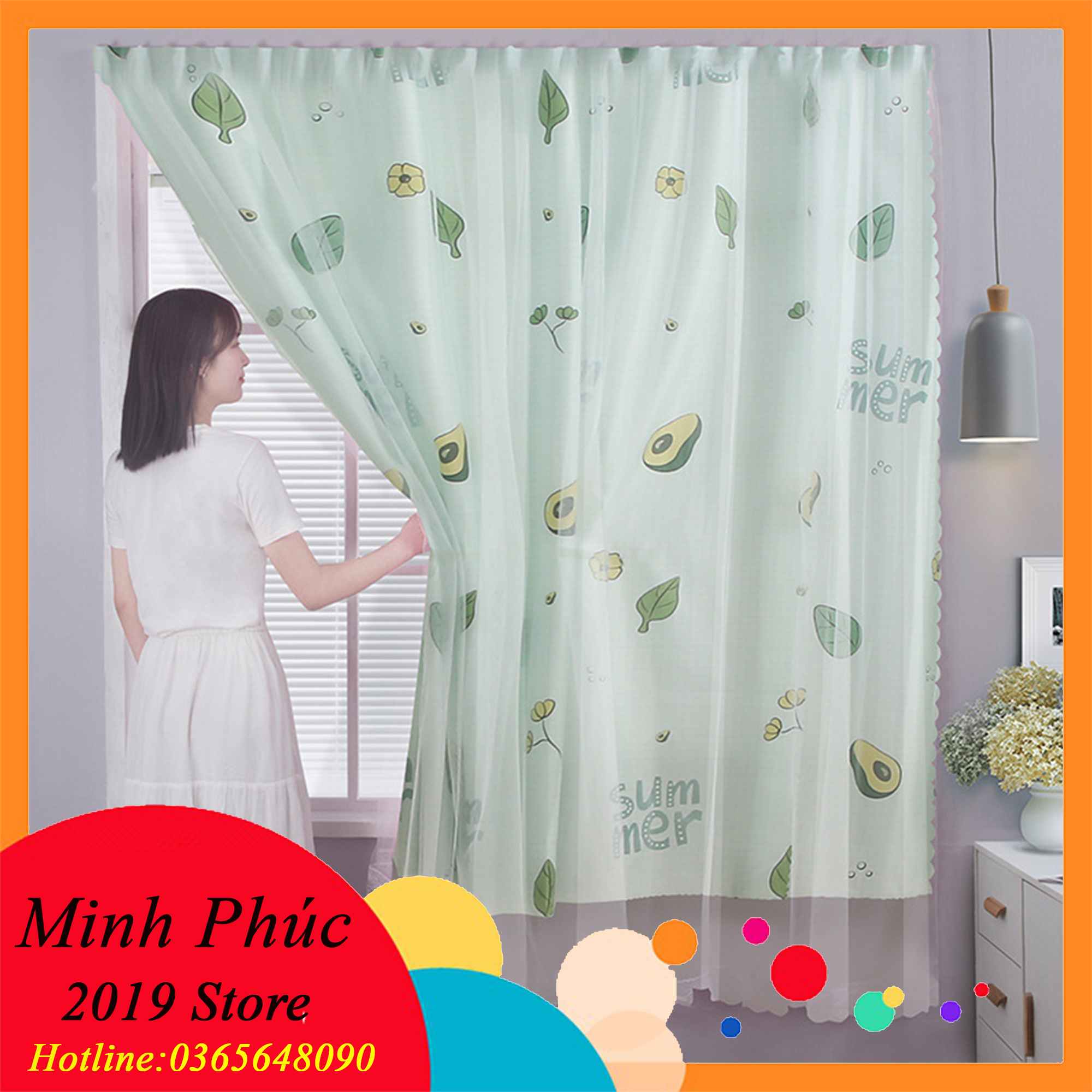 Rèm cửa dán tường 2 lớp, rèm cửa chống nắng dán tường, DECOR trang trí phòng khách phòng ngủ siêu đẹp