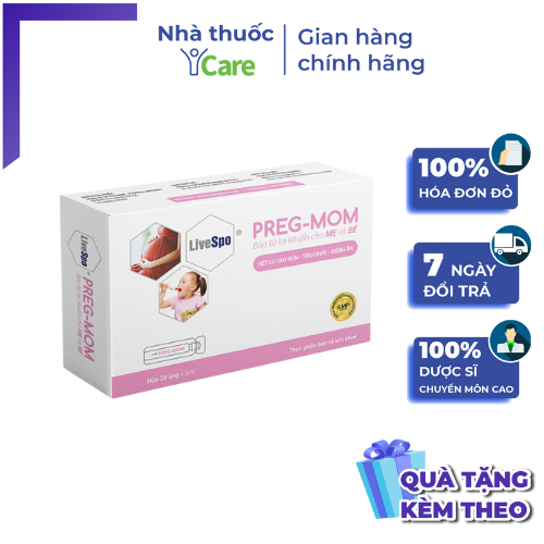 LIVESPO PREG-MOM - BÀO TỬ LỢI KHUẨN SỐ 1 VỀ TIÊU HÓA DÀNH CHO MẸ BẦU VÀ BÉ - MEN VI SINH ĐA CHỦNG THẾ HỆ 5 - ICARE