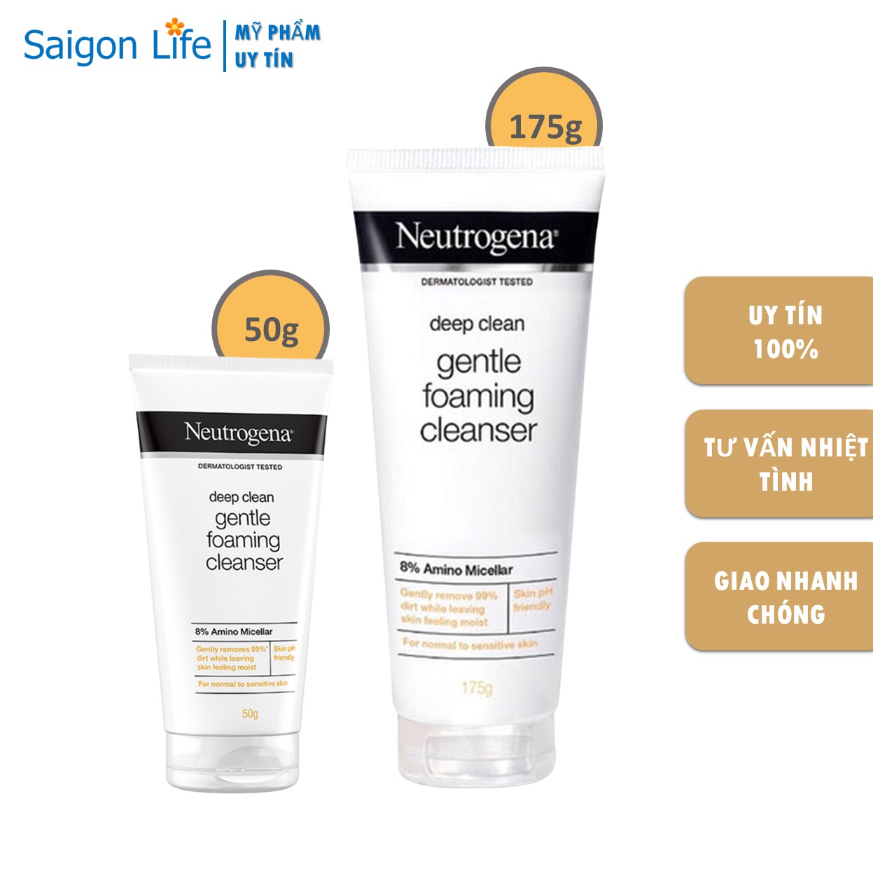 Sữa Rửa Mặt Neutrogena Làm Sạch Sâu Và Kiểm Soát Nhờn Neutrogena Deep Clean Foaming Cleanser 50g/175g