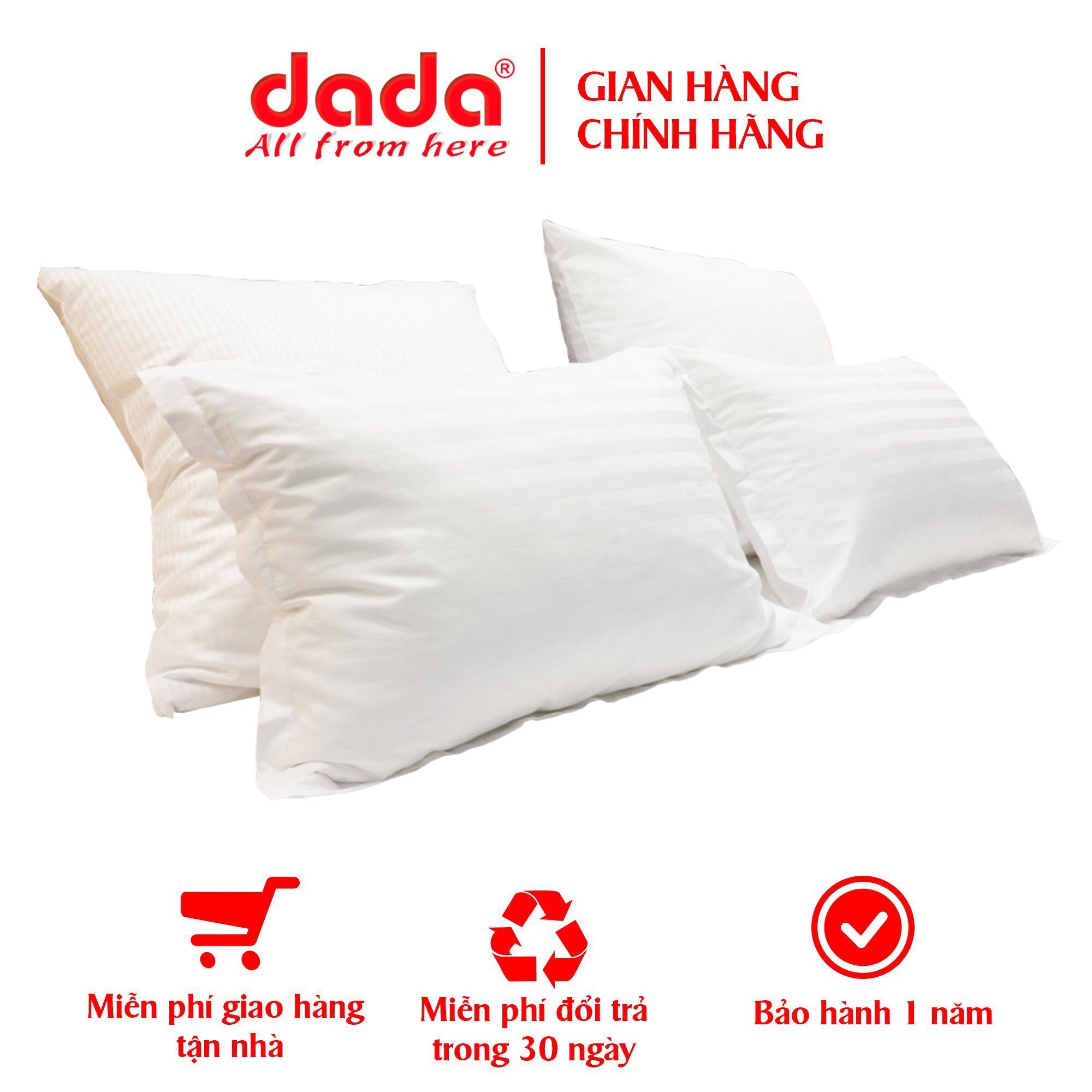 Ruột Gối Khách Sạn 5 Sao DADA - Gòn Microfiber Polyester - Êm Ái, Mềm Mại, Dễ Chịu