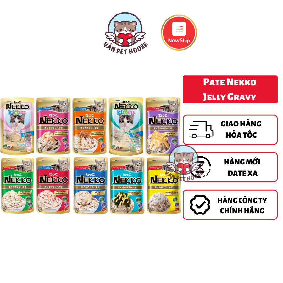 [PATE NEKKO] Gói Cho Mèo 70g - Pate Vitamin Mượt Lông - Pate Cá Gà Hải Sản Phô Mai
