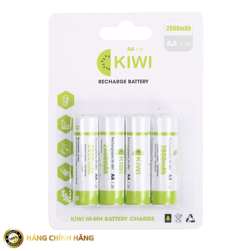 Pin sạc Kiwi AA 2800mAh CHÍNH HÃNG vỉ 4 viên