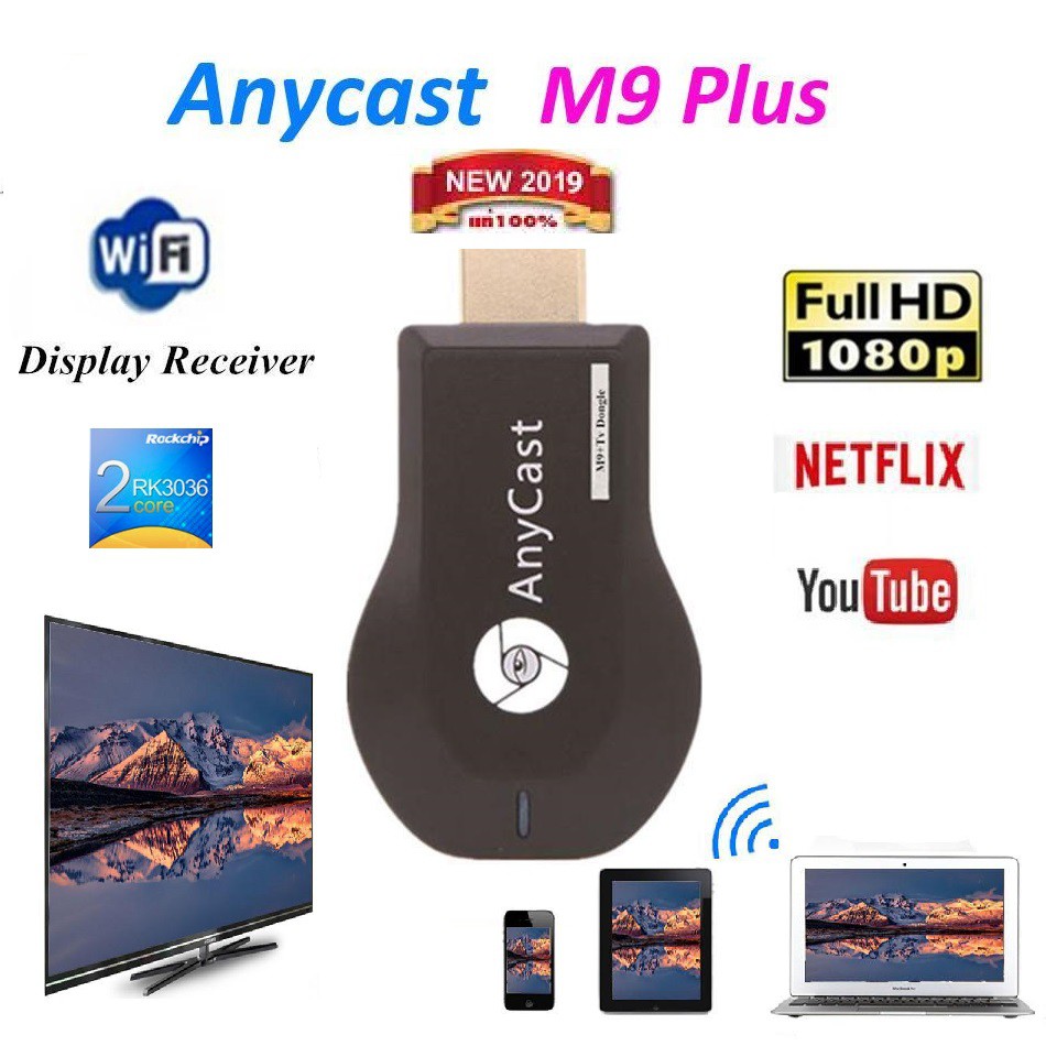 - hdmi không dây dongle anycast m9 plus - xem điện thoại trên tivi - hdmi anycast m9 plus - kết nối nhanh không bị gian đoạn . bảo hành 12 tháng