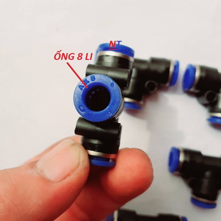 Set 2 đầu nối chữ T nhựa nối ống 8mm cho hệ thống phun sương - 2T.PHUN.SƯƠNG