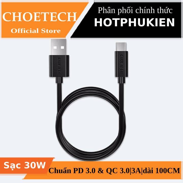 Dây cáp sạc pd type-c chuẩn qc 3.0 hiệu choetech ac002 cho điện thoại / macbook - phân phối bởi hotpukien