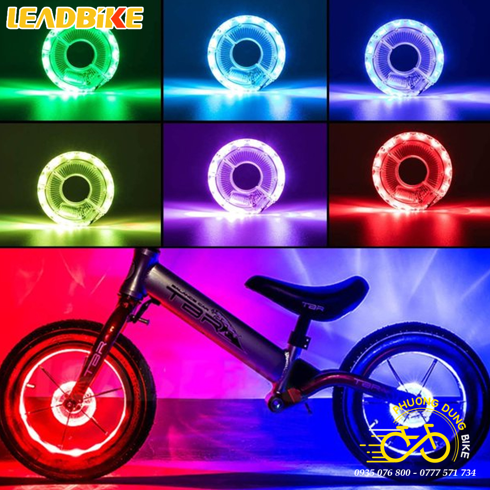 Đèn led 7 màu 18 chế độ gắn đùm moay ơ (Hub) xe đạp LEADBIKE / ROCKBROS