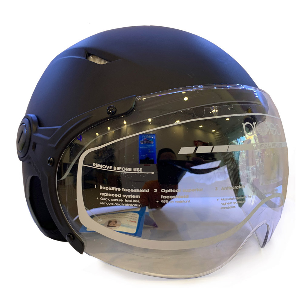 Mũ bảo hiểm nửa đầu có kính Protec Vic cao cấp kiểu dáng mạnh mẽ, độ che phủ sâu hơn an toàn hơn - AFAST VIỆT NAM