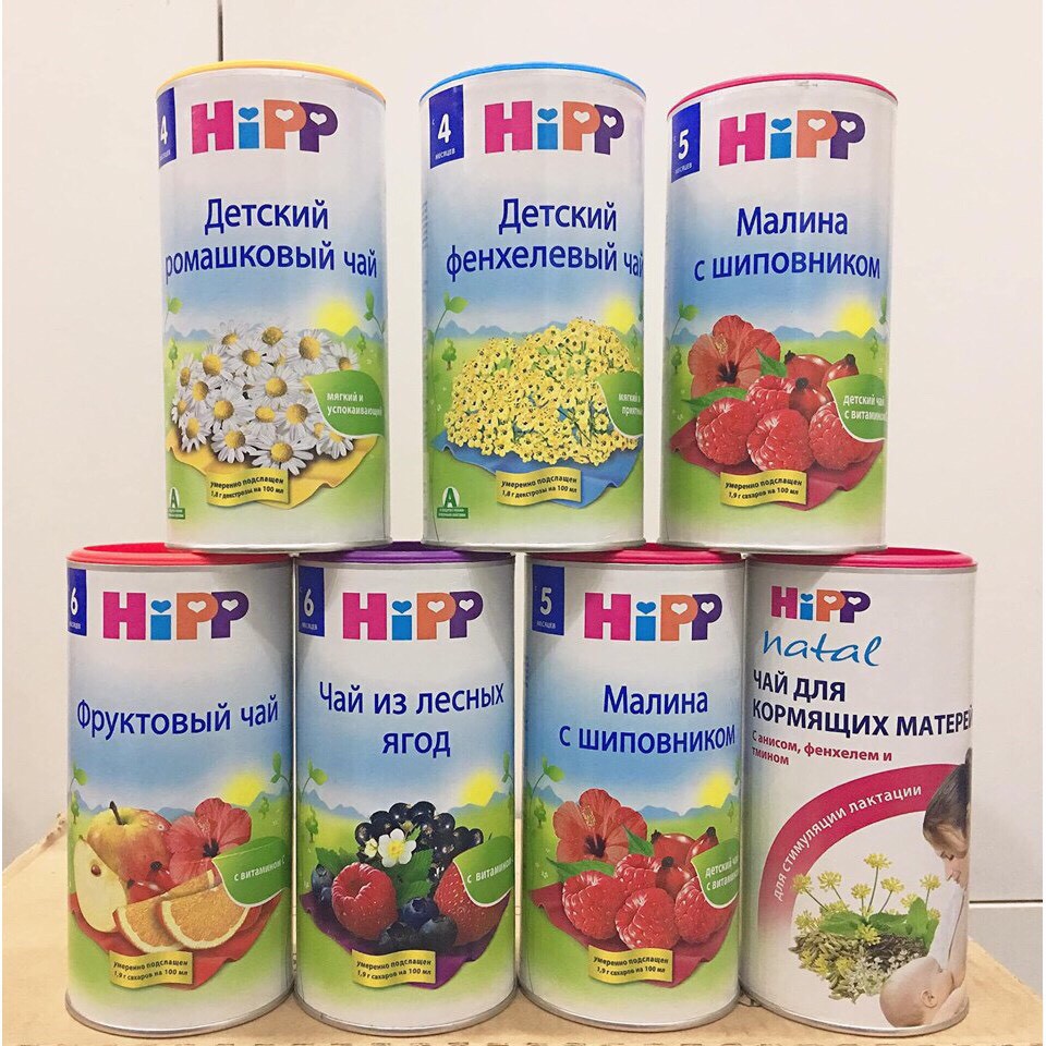 Trà hoa quả hipp hàng nga đủ vị - 6m v.quất.m.xôi.nho