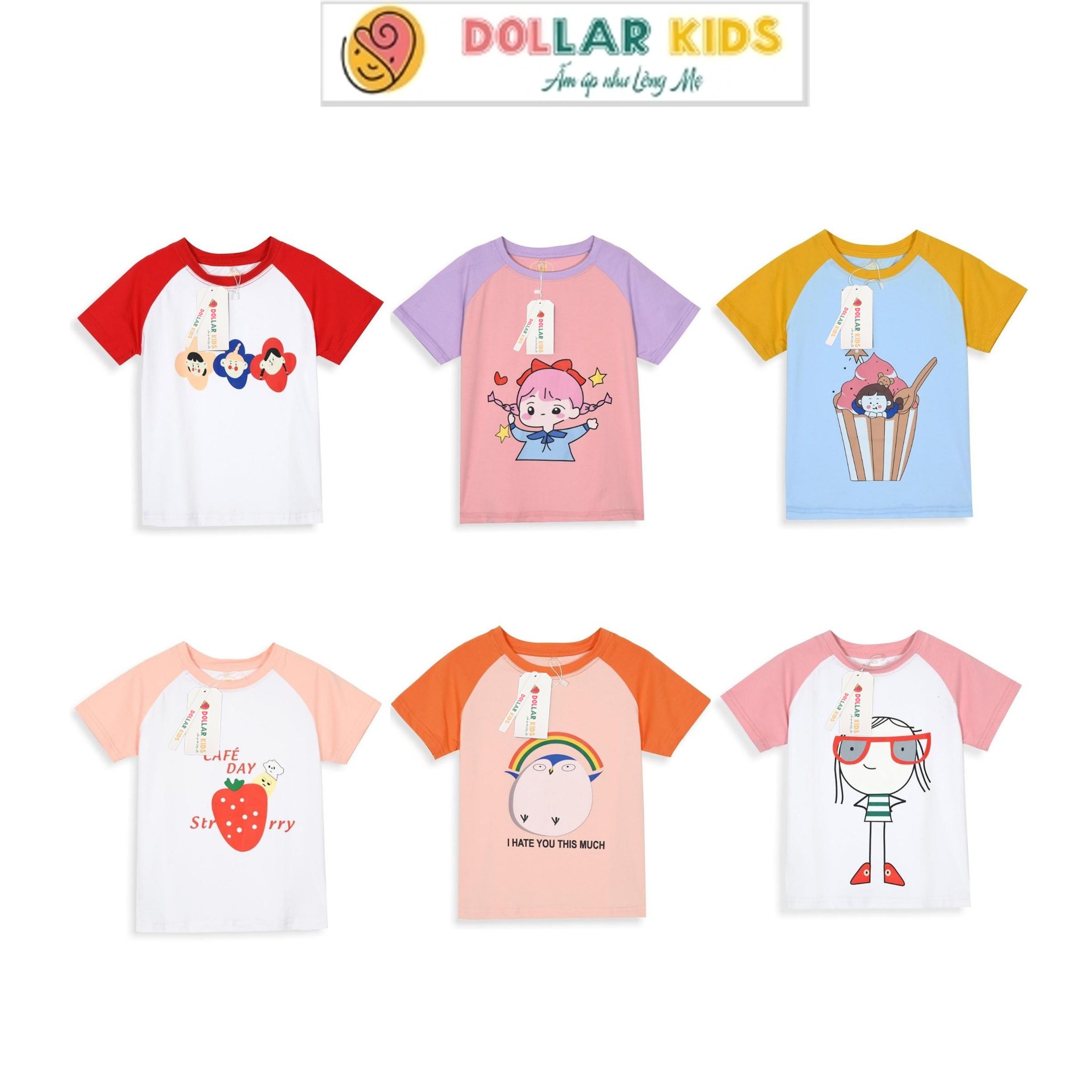 Áo Thun Cho Bé 100%Cotton Dollarkids Từ 10Kg Đến Size Đại