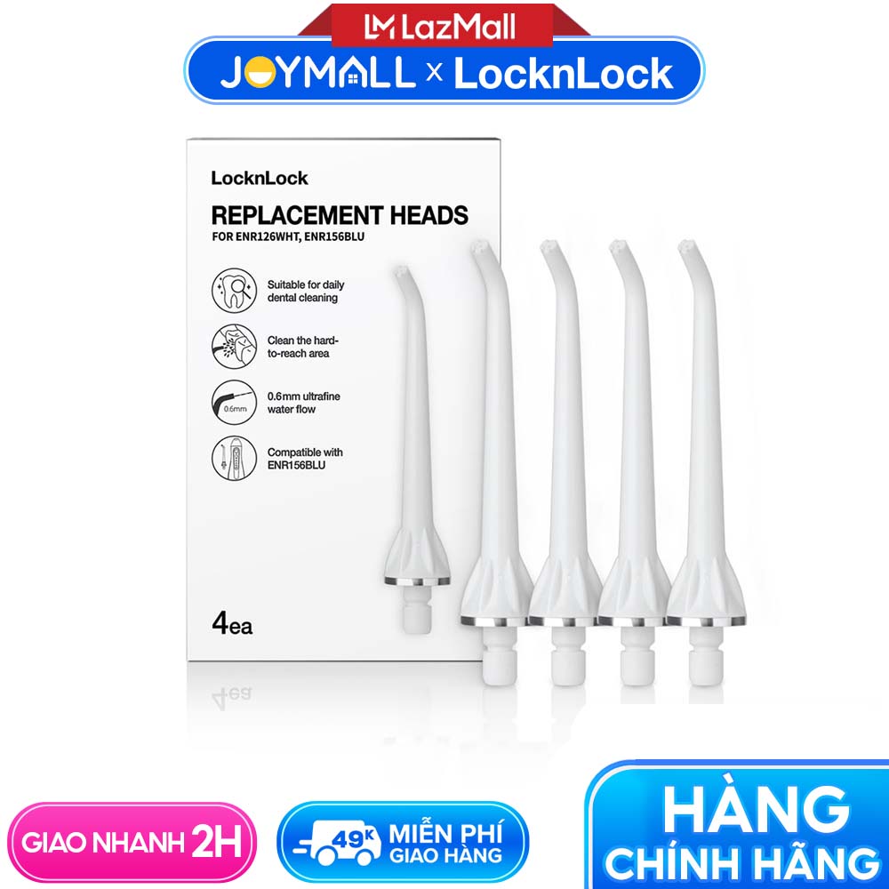 Bộ 4 đầu thay thế máy tăm nước LocknLock ENR126WHT_RB - Hàng chính hãng thay thế cho máy ENR156BLU, máy ENR126WHT và máy ENR166GRY- JoyMall