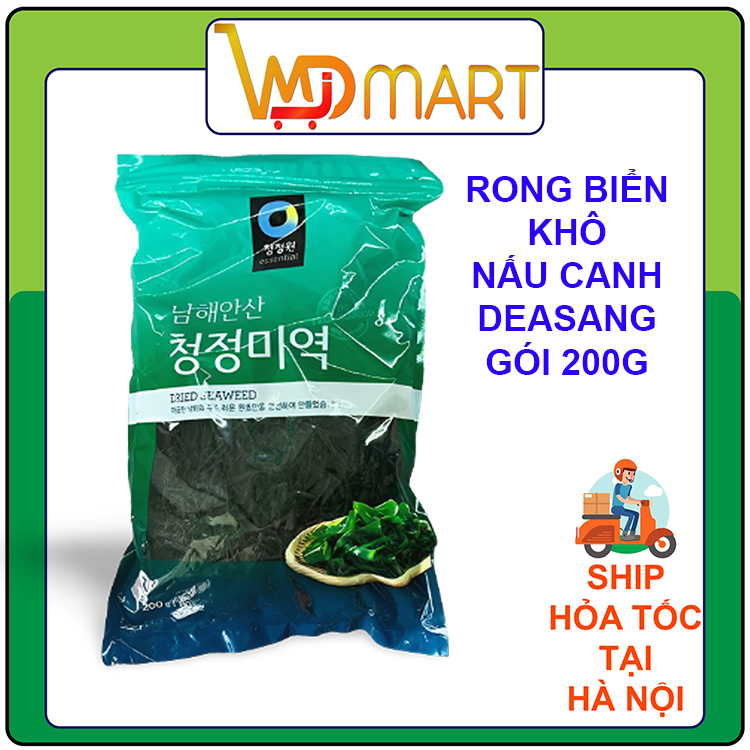 Rong biển khô nấu canh Hàn quốc gói lớn 200g nấu được 10 đến 12 bữa cho 4 người ăn