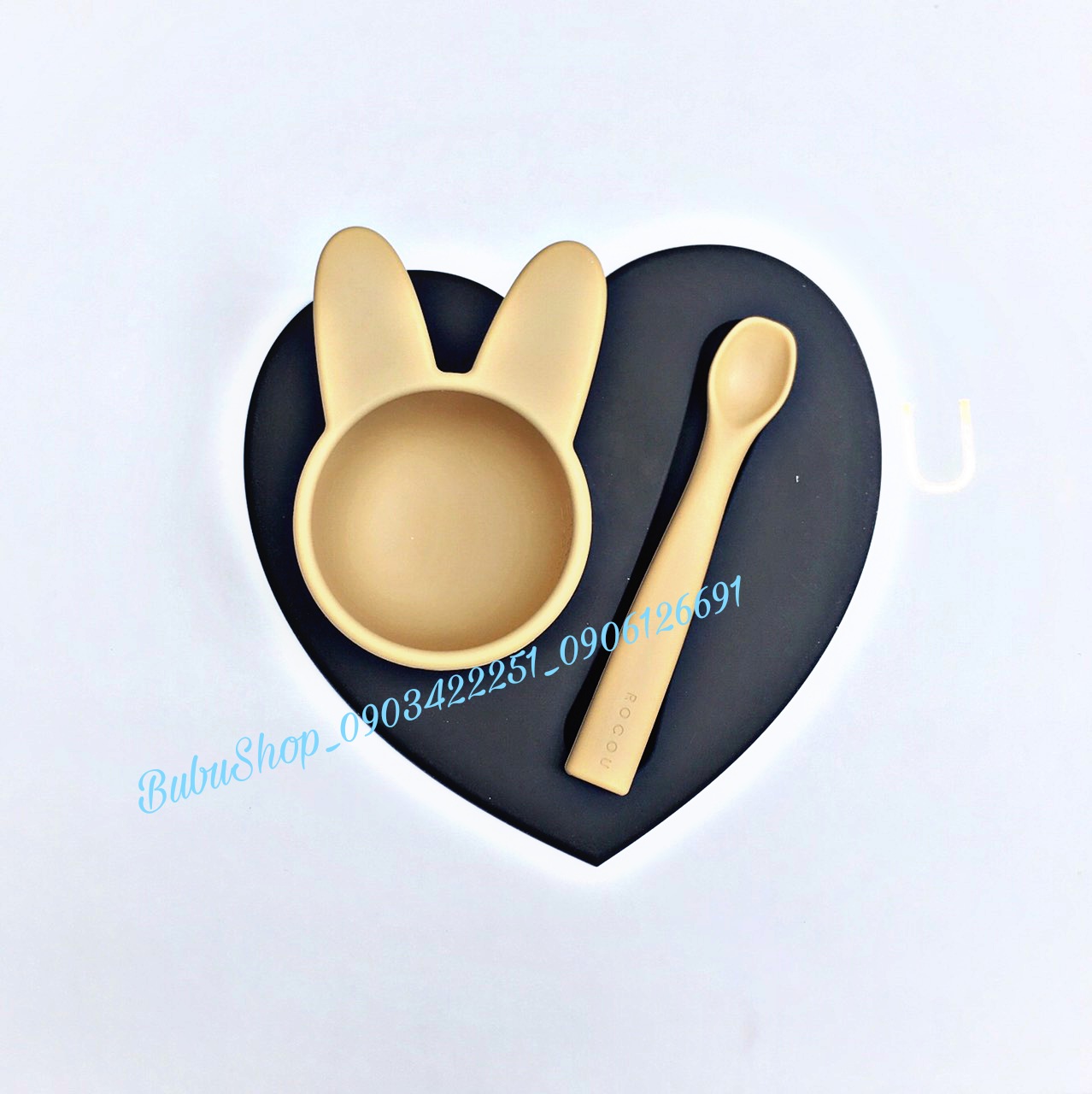 Set bát ăn dặm silicon Rocou Hàn quốc cho bé