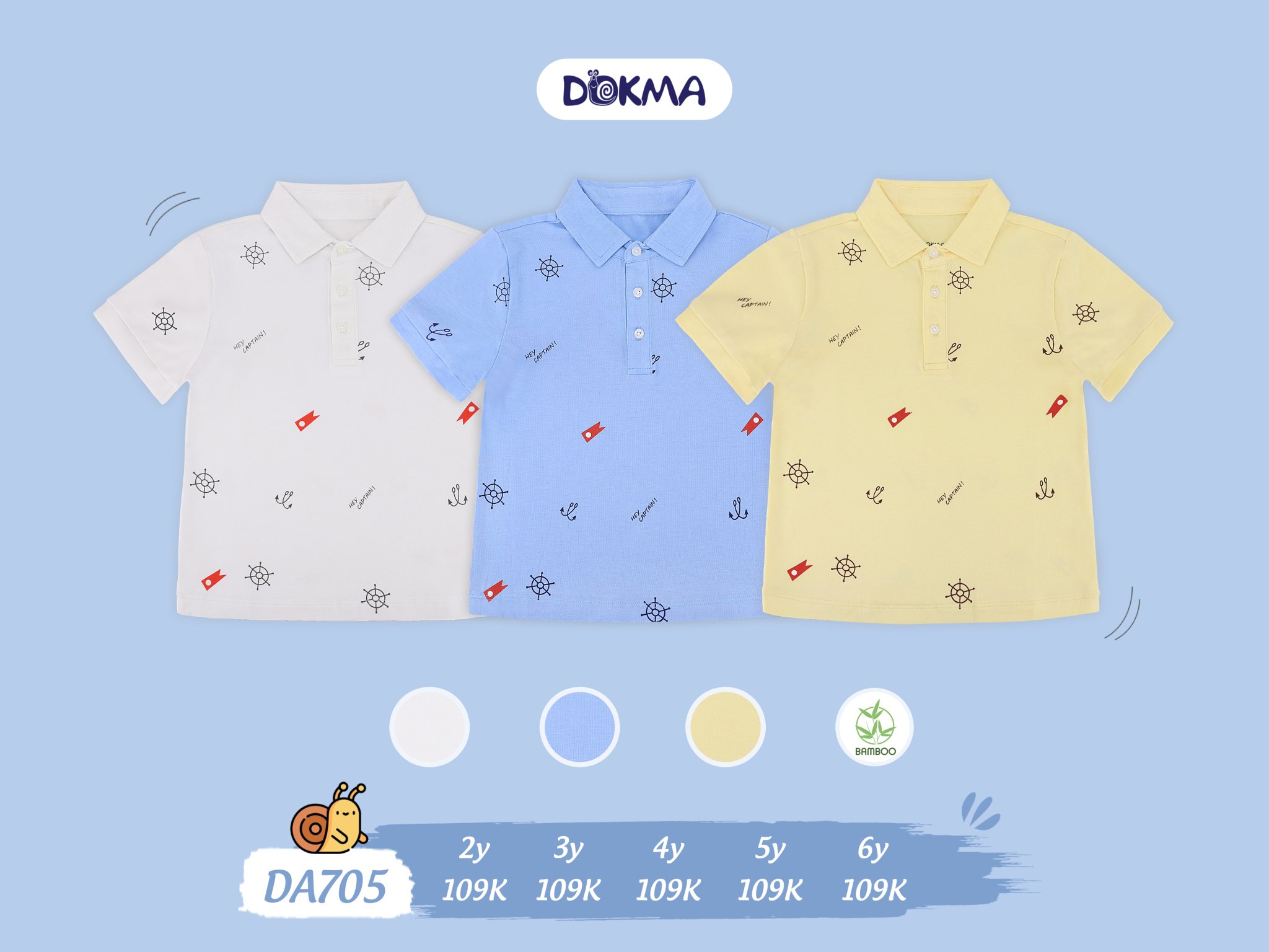 Áo polo cổ đức bé trai có họa tiết hiệu Dokma size đại 2 - 6 tuổi Tiệm Nhà Sóc